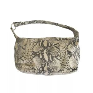 Stone Mountain Lolita Bag Ivory & Black Snakeskin Leather Shoulder Purse Y2K